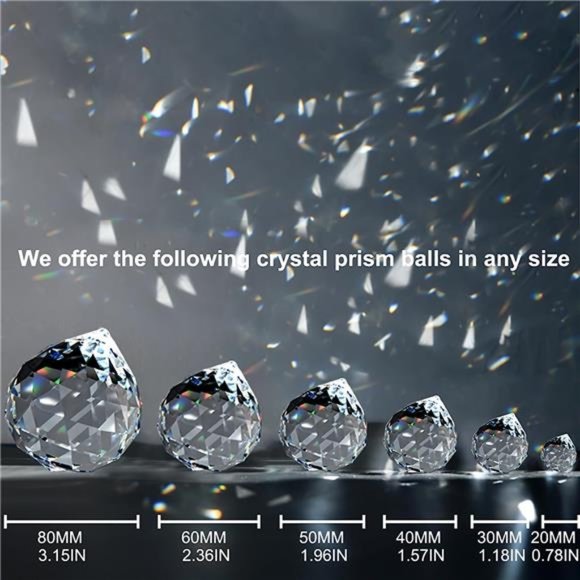 20Pack Crystal Ball 0.8"/20mm Prism Sun Shine Catcher Rainbow Pendants Maker - Picture 6 of 6